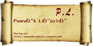 Psenák László névjegykártya